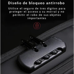 BOLSO MANOS LIBRES ANTIROBO, CARGA USB, IMPERMEABLE